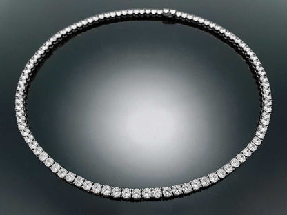 Sterling Silver Tennis Necklace 4prong 4mm with New Clasp