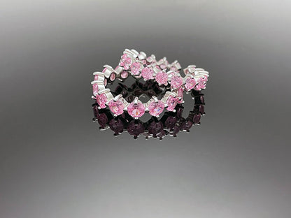 4prong Compass Layered Ring Pink