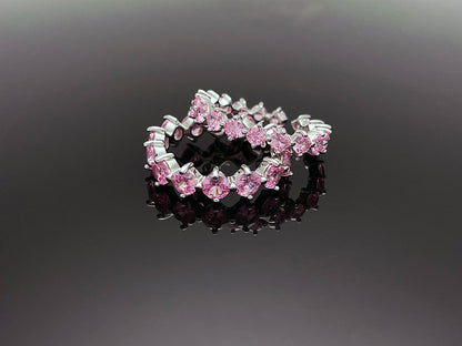 4prong Compass Layered Ring Pink