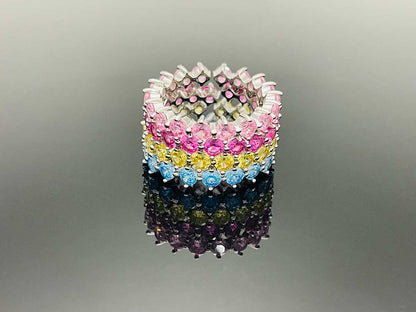 4prong Compass Layered Ring Pink