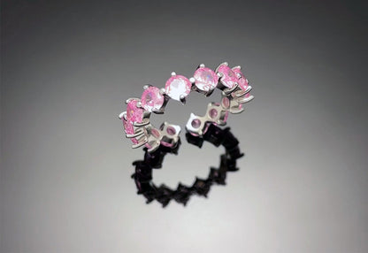 4prong Compass Layered Ring Pink