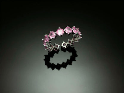 4prong Compass Layered Ring Pink