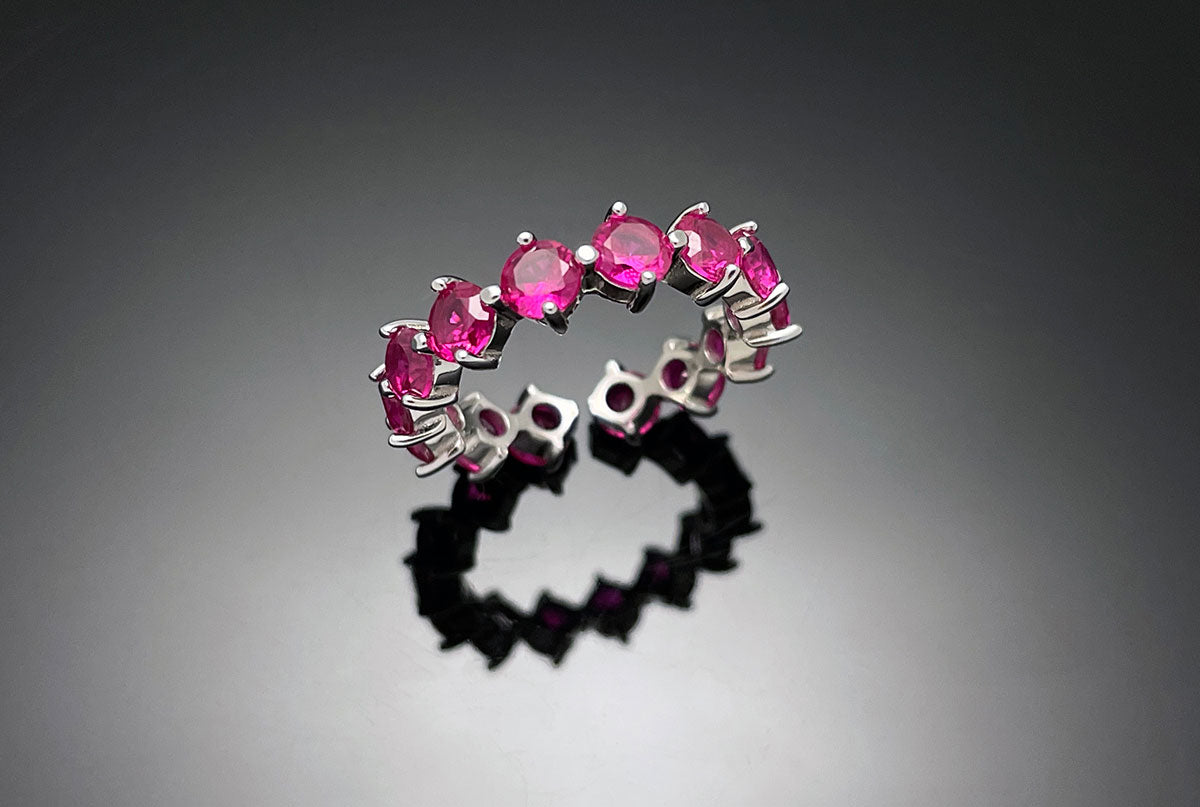 4prong Compass Layered Ring Pink