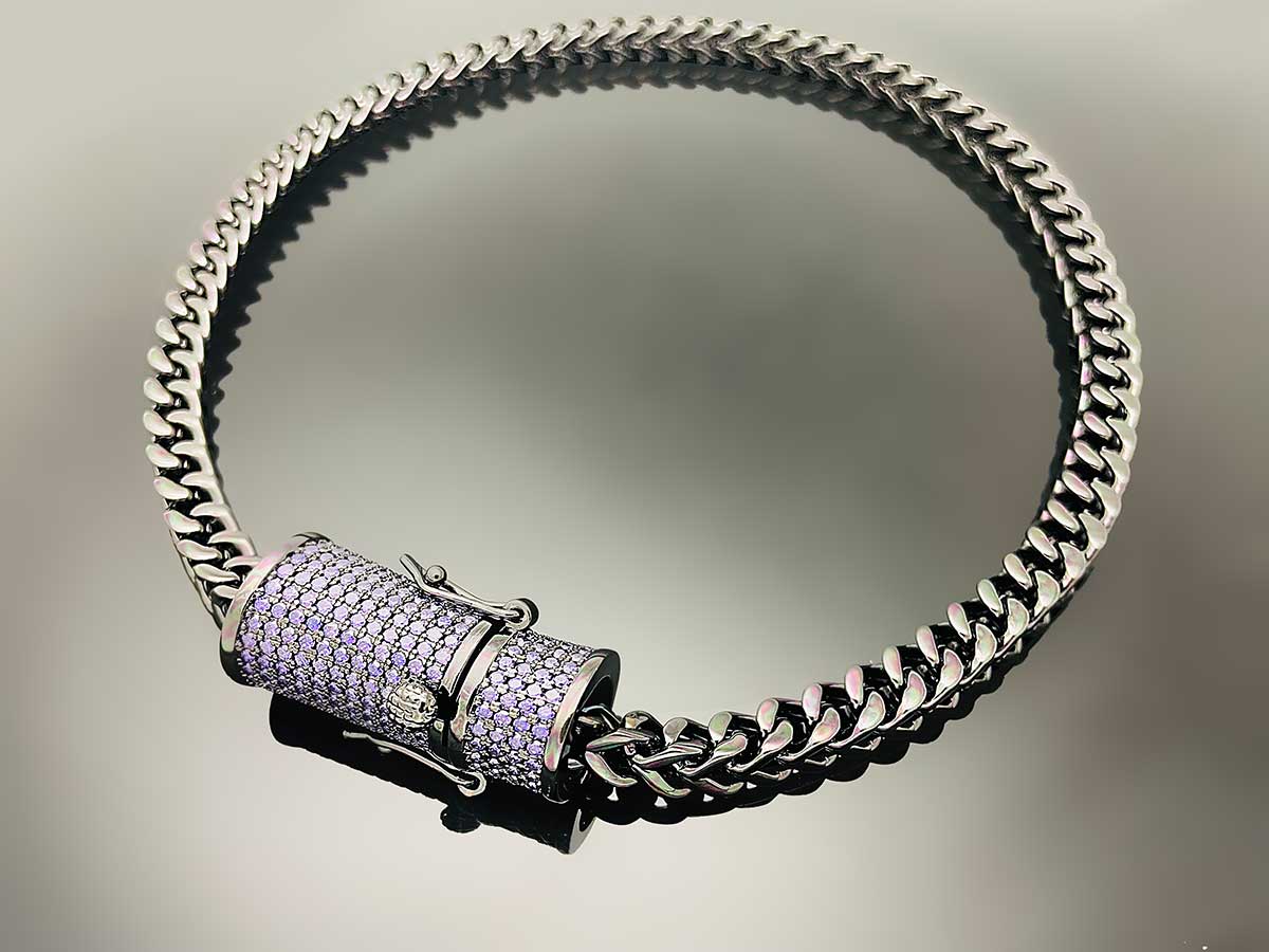 Franco Chain with Iced clasp Necklace 6mm