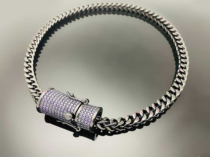 Franco Chain with Iced clasp Necklace 6mm