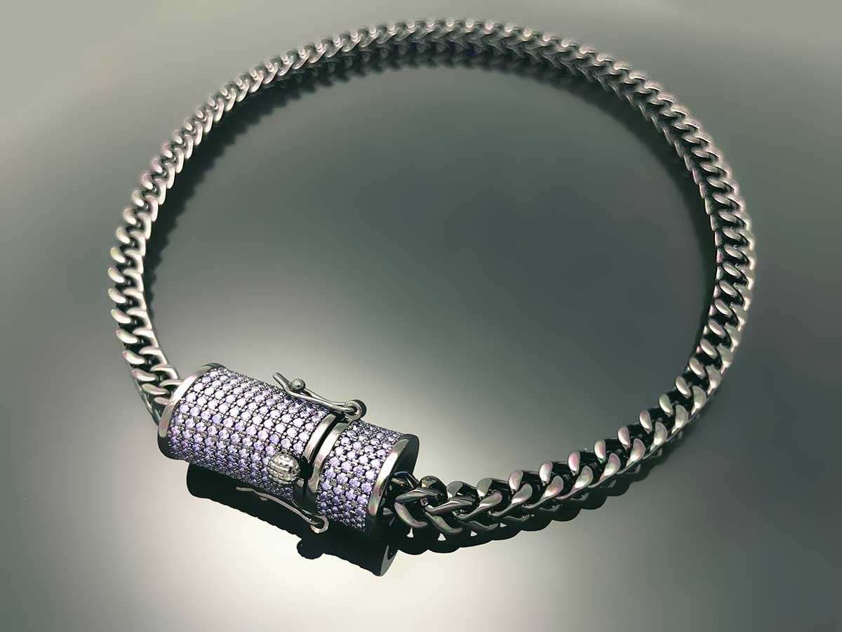 Franco Chain with Iced clasp Necklace 6mm