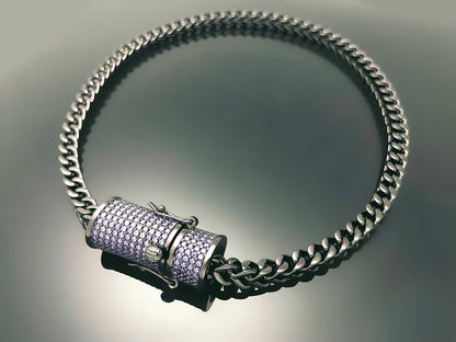Franco Chain with Iced clasp Necklace 6mm