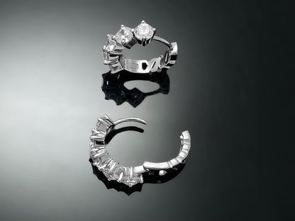 Compass Huggie Hoop Earring 4mm