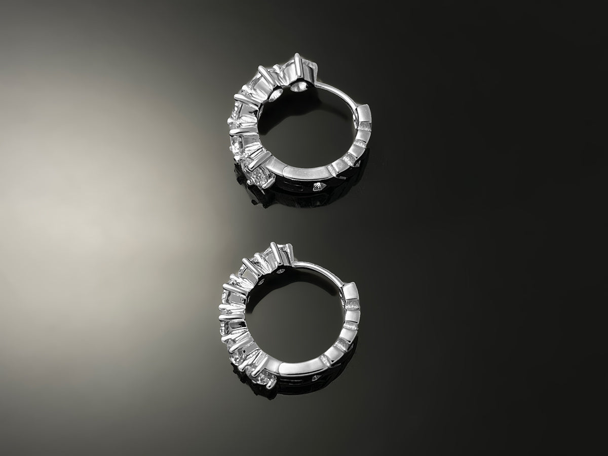 Compass Huggie Hoop Earring 4mm