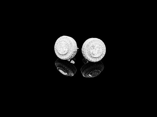 5.8ct Milgrain Halo Stud Earring with Screw Back