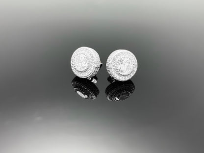5.8ct Milgrain Halo Stud Earring with Screw Back