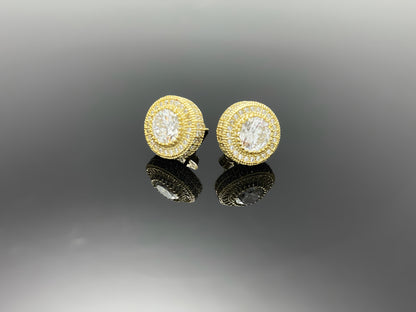 5.8ct Milgrain Halo Stud Earring with Screw Back