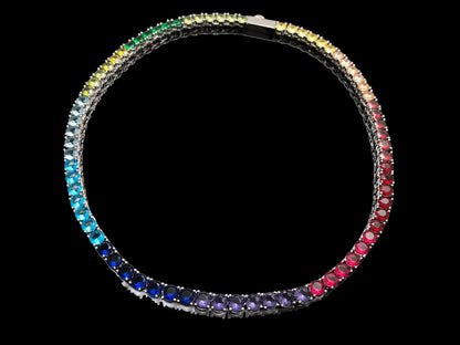 Made to Order - Multi Color Rainbow Tennis Chain Necklace
