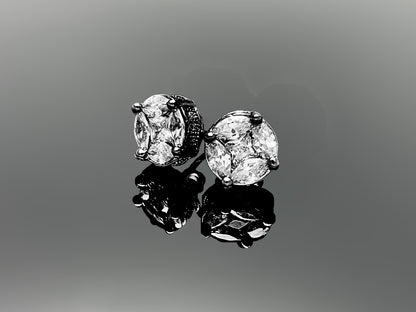 2.5ct Illusion Setting Stud Earring with Screw Back