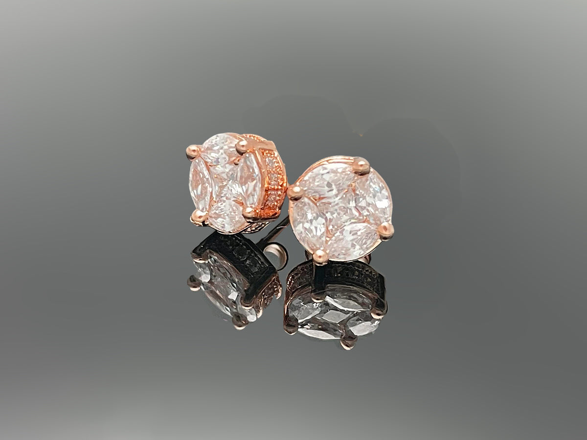 2.5ct Illusion Setting Stud Earring with Screw Back