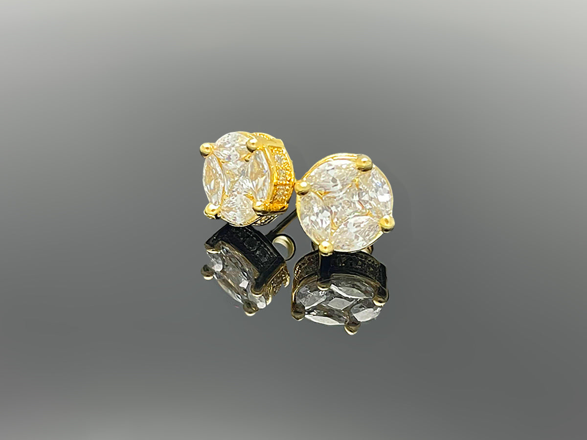 2.5ct Illusion Setting Stud Earring with Screw Back