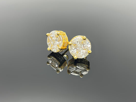 2.5ct Illusion Setting Stud Earring with Screw Back