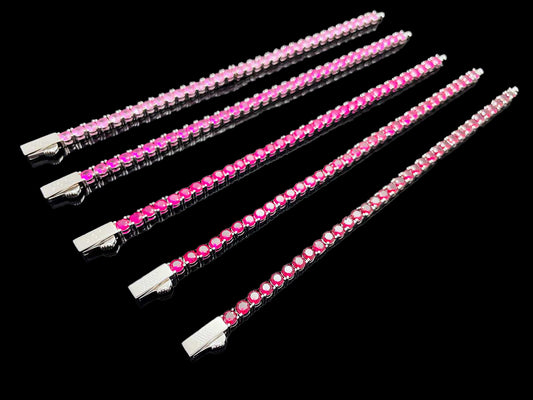 Made to Order - Color Tennis Chain Bracelet Pink Red