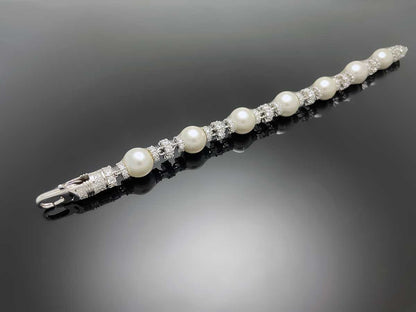 Iced Royal Pearl Chain Bracelet