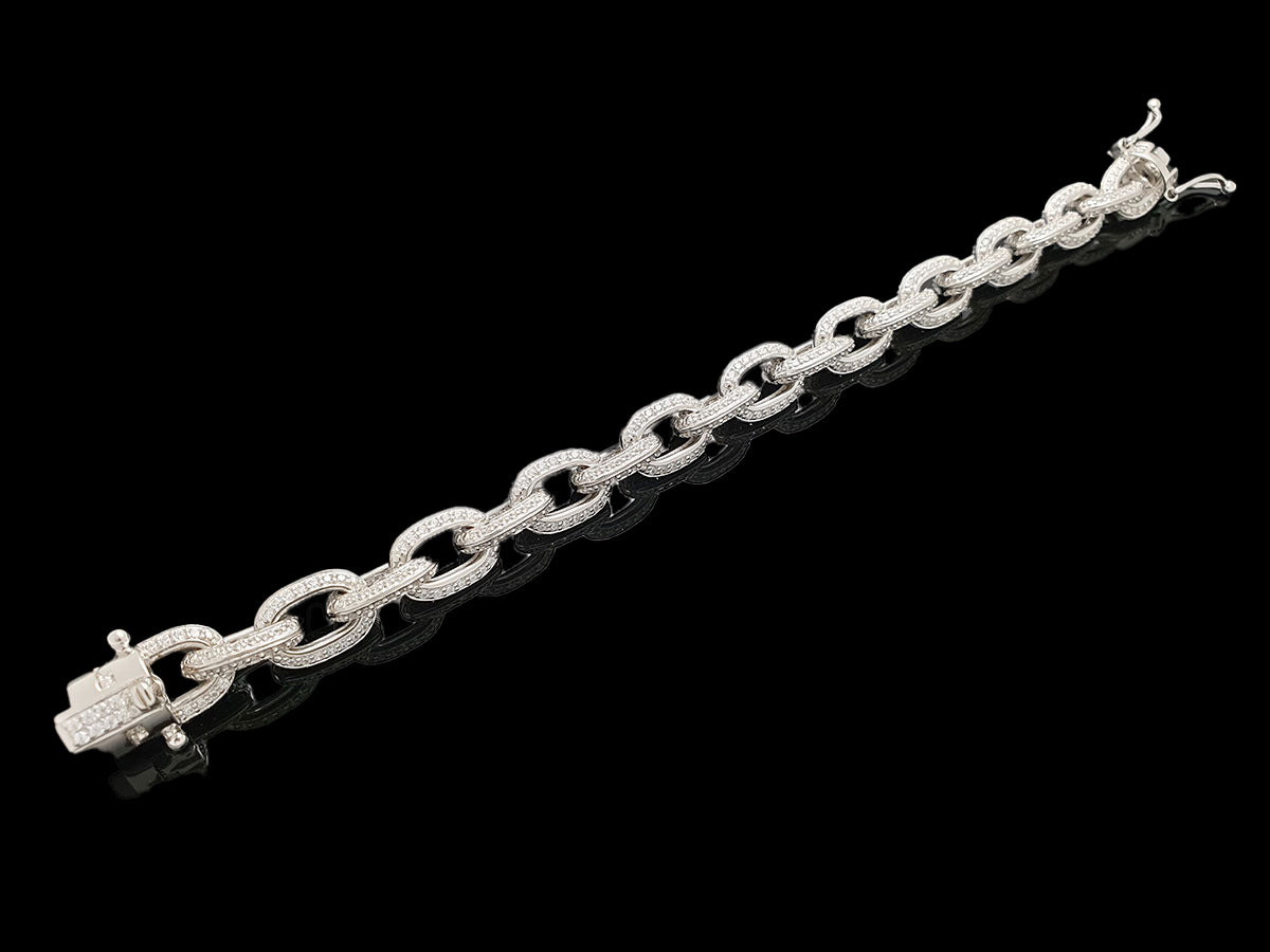 Iced Edge Oval Chain Bracelet
