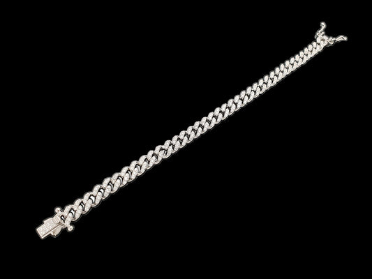 Iced Mini Cuban Chain Bracelet Sterling Silver